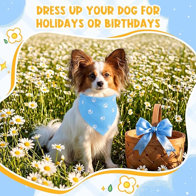 Sanwuta 72 Pcs Boy Dog Bandanas Bulks Summer Floral Dog Bandana Washable Scarfs Cat Bandanas Adjustable Cute Triangle Bibs Cat Neckwear Puppy Scarves for Small Medium Pet Birthday Beach Party Costume