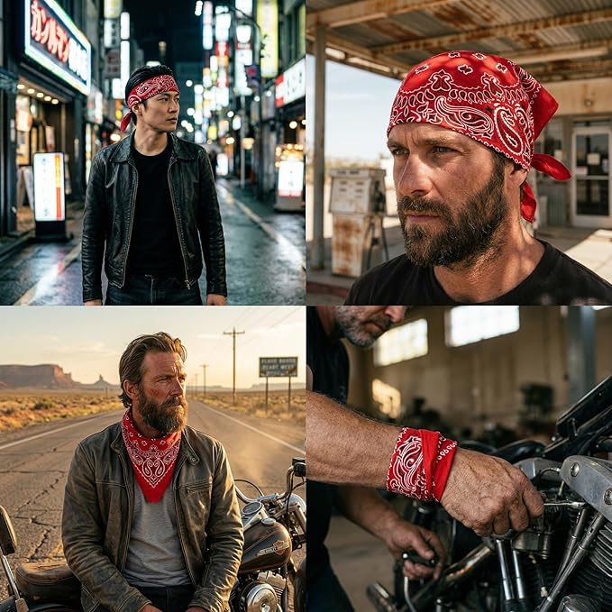The Peacock Crew Premium Soft Cotton Bandanas Pack for Men and Women Paisley 22 x 22 inches