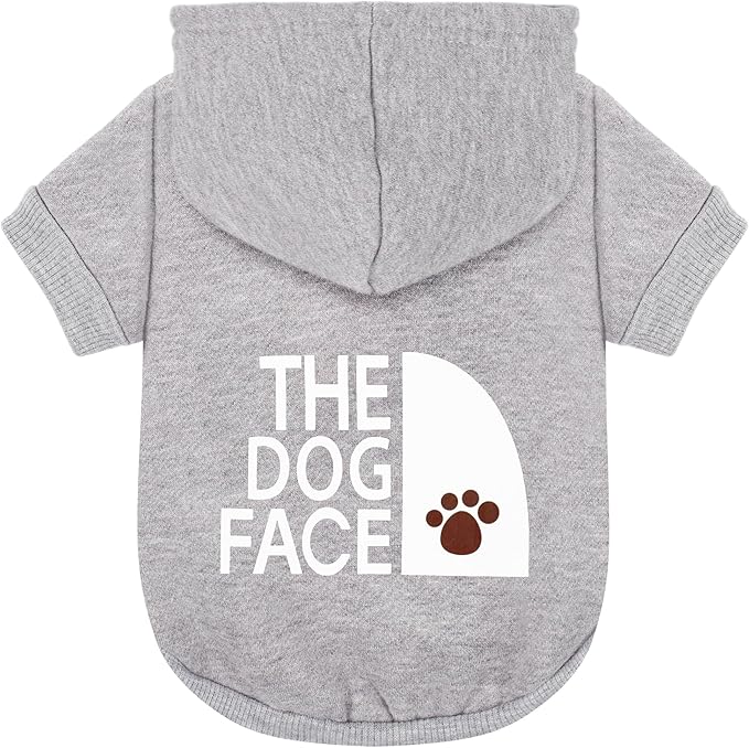 Paiaite Grey Chihuahua Dog Hoodie: Keep Your Pup Warm and Stylish with a 'The Dog Face' Printed Sweatshirt Pet Clothes, and Sweater Coat All in One Perfect for Winter and Cool Summer Nights! Grey M