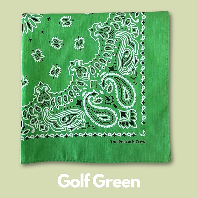 The Peacock Crew Premium Soft Cotton Bandanas Pack for Men and Women Paisley 22 x 22 inches