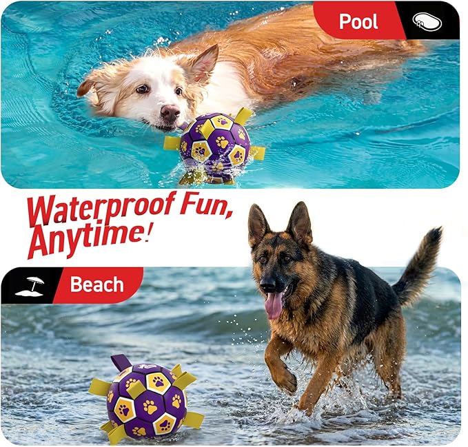 QDAN Extra Large Dog Toys Soccer Ball - Durable Dog Balls for Extra Large Dogs with Straps, Interactive Dog Tug Toy with Strap for Tug of War (9 Inch)