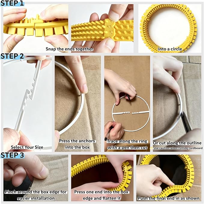 Cat Self Groomer Arch for Cardboard Boxes, DIY Cat Tunnel Brush & Massage Comb for Indoor Cats, Interactive Self Grooming Toy for Cat Cave, Hideouts & Enrichment Play (Sunny Yellow)