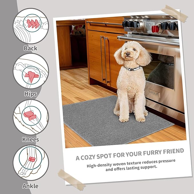 Brakki Bullnose Carpet Stair Treads, Non Slip Landing Mat for Wooden Steps Indoor, Soft Stair Rugs for Pets, Indoor Doormat for Kitchen Bathroom, Washable, 30"x30" 1pc, Grey