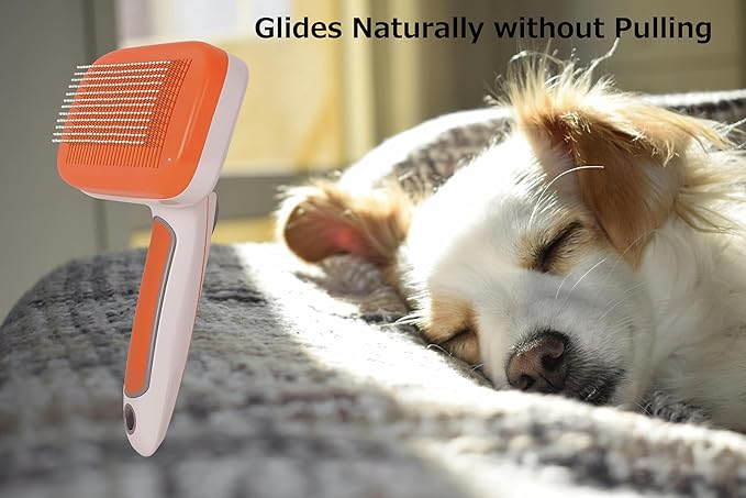 Outtag Self Cleaning Shedding Brush for Dogs, Cats, and Puppies, Deshedding and Hair Removal, Skin Friendly Grooming Tool for Long and Short Haired Pets