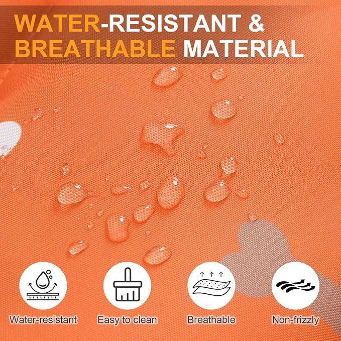 BEAUTYZOO Outdoor Dog Bed Waterproof, Camping Dog Bed Reversible, Portable Travel Bed with Carry Bag- Machine Washable, Durable, Foldable Outdoor Pet Bed Mat for Medium Large Dogs, 35" x 51" Orange