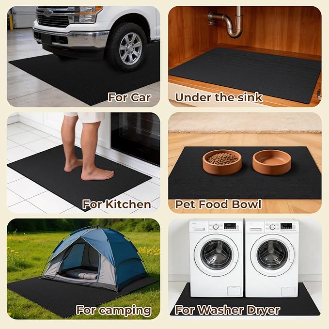 Huge Dog Playpen Mat, 60 in x74 in Dog Crate Mat Extra Large Reusable Puppy Training Pads for Under Crate Cages, Reusable Washable Waterproof Non-Slip Dogs Playpen Mats Pad for Floor Kennel Black