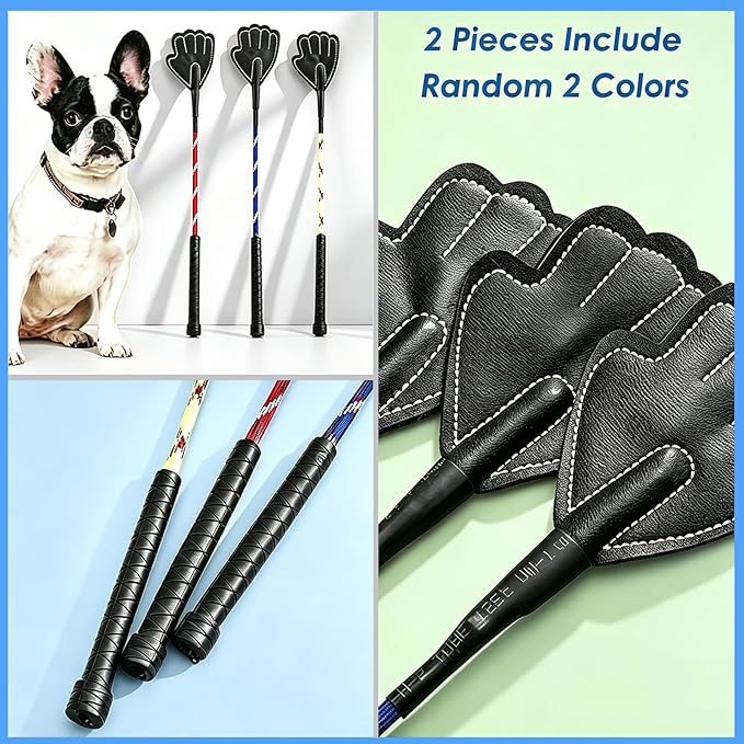 2 Colors Dog Training Stick Pole 17 Inch, Puppy Training Tools Whip with Anti-Slip Handle, Outdoor and Indoor Exercise Interactive Dog Pole for Small Medium Dogs (Random 2Colors)