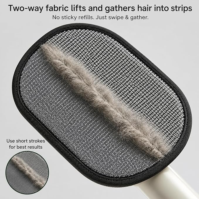 Jaxabby Products Reusable Pet Hair Cleanup Kit – 3-Piece Fabric Hair Remover Set for Clothes, Furniture & Car Interiors – Washable Reusable Lint Roller Alternative (Pastel Blue)