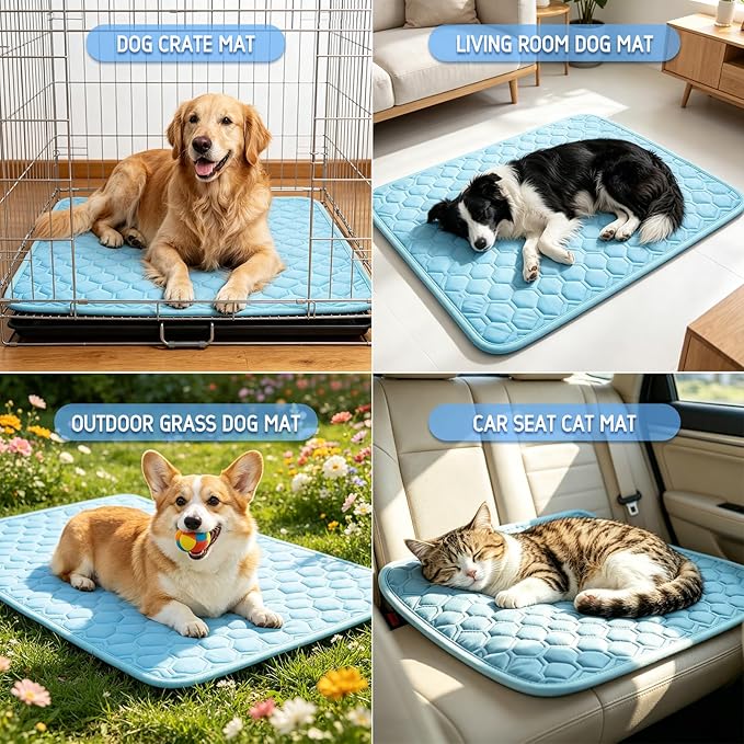 Cooling Mat for Dogs, Arc-Chill Dog Cooling Mat (Q-Max>0.45), Non-Slip Washable Pet Cooling Pad, Summer Self-Cooling Bed for Dogs Cats, Portable Crate Mat for Indoor & Outdoor Use,18"x29"