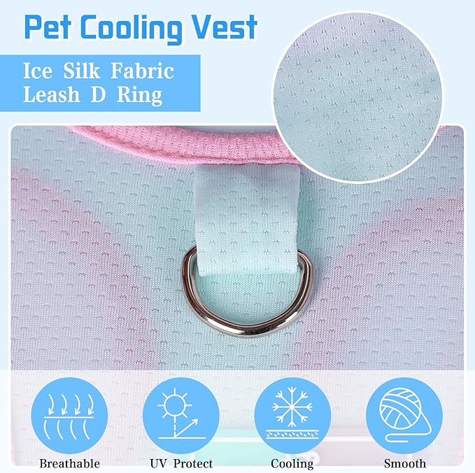 Dog Cooling Vest, Summer Pet T-Shirt, Breathable Quick-Dry Outfit for Dogs and Cats, Blue (Blue, Small(3.3-5.5lb))