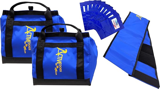 ActiveDogs Agility Tunnel No-Slip Sand Bags - Non-Constricting Saddlebags for Stabilizing Dog Agility Tunnel Equipment Indoor or Outdoor (Sandbag System Only)
