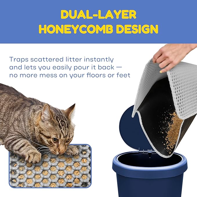 Cat Litter Mat. Easy to Clean, Waterproof, Urine-Proof