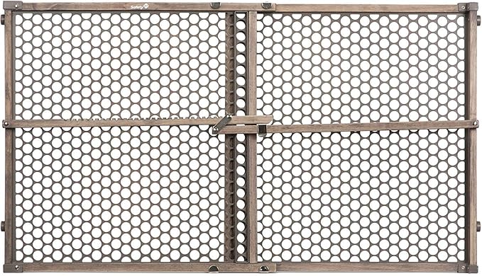Safety 1st Adjustable Baby Gate for Doorways, Pressure Mount Fastening Gates for Pets, Toddlers, Babies, Children, Vintage Wood, Grey