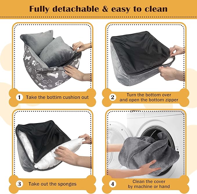 Dog Car Seats for Small Medium Sized Dogs Carseat for Car Funny Fuzzy Pet Dog Booster Car Seat Puppy Under 32 Lbs with Soft Plush Cushion&Washable Removable Cover