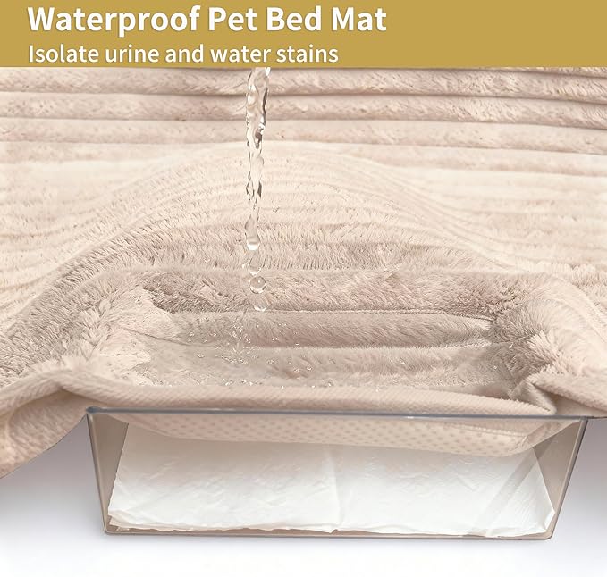 Backseat Dog Bed for Car Back Seat, Dog Mat for Car Backseat Pet Bed Mat, Non-Slip Travel Pet Mat, Fit for Backseat Extenders and Trucks Suvs (Beige, 27.5x55 Inch)