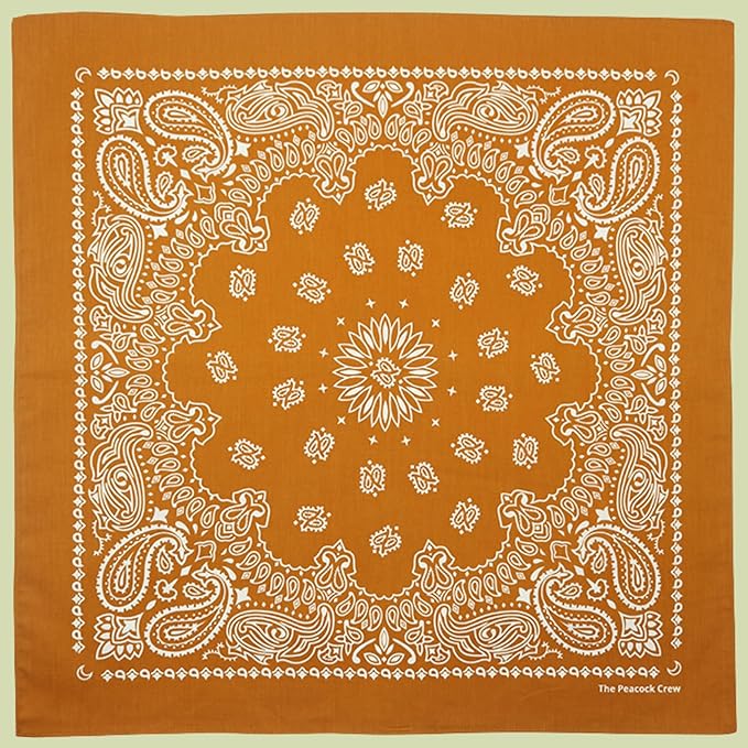 The Peacock Crew Premium Soft Cotton Bandanas Pack for Men and Women Paisley 22 x 22 inches