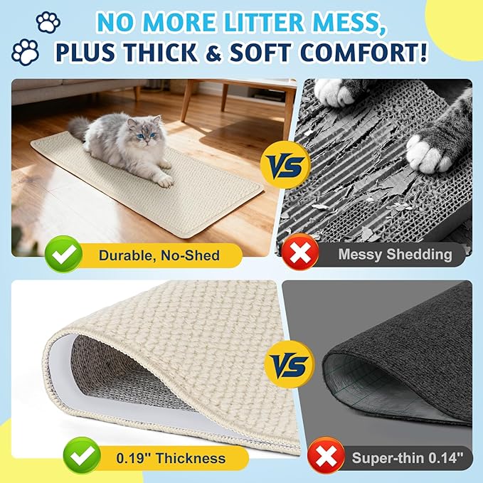ENONCI Door Protector from Cat Scratching 19.6" x 7.8" Cat Wall Corner Scratcher, Anti Scratch Door Frame Furniture Protector for Indoor Cats