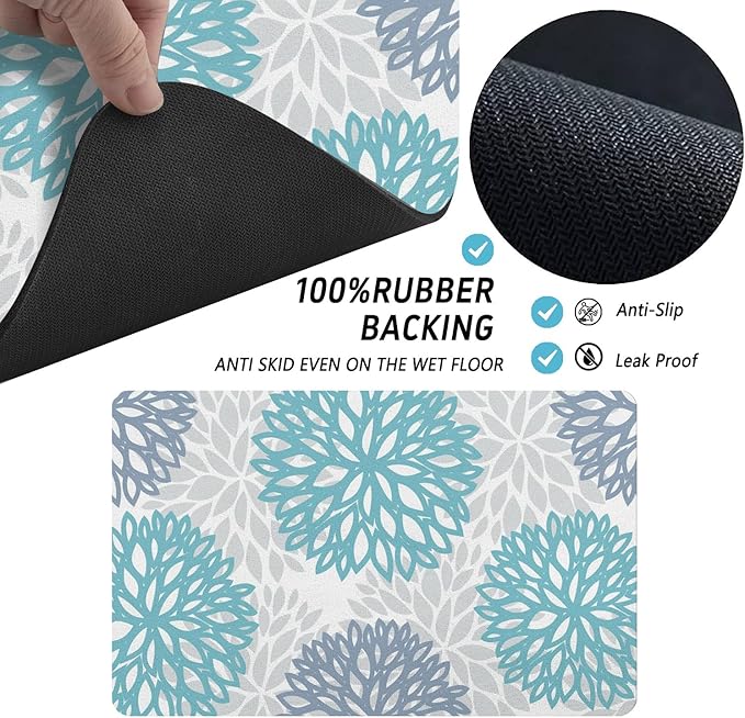 Dog Food Mats 2 Pack for Floors, Absorbent and Quick-Drying Pet Cat Food Mat,Anti-Fouling and Easy-to-Clean Pet Feeding Mat,Dog Bowl Mat for Messy Drinking Water Bowls 12"x 20"+18x24