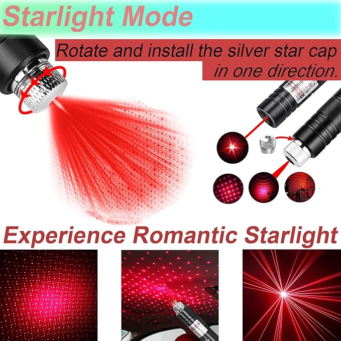 MEUSNO Laser Pointer, High Power Lazer Pointer, Red Laser High Power Rechargeable Laser Pointer for Presentations Outdoor Cat Dog Toy Lazer Light Pointer Pen Red Laser Cat Toy Pointer