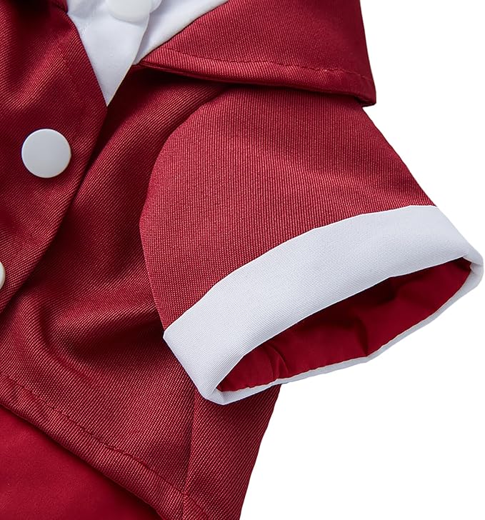GabeFish Pets Wedding Jackets Suit for Dogs with Bow Tie Puppy Cat Formal Clothes Shirt Tuxedo (Red, L (Chest 17.3in/44cm))