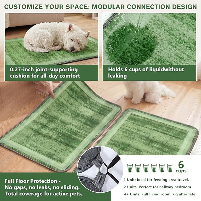 Washable Pee Pads for Dogs and Cats, 2 Pack Absorbent Thick Reusable Training Dog Pet Puppy Pads, Waterproof & Non-Slip Whelping Pads for Potty Training, Whelping, Playpen, Crate, Prevents Leakage