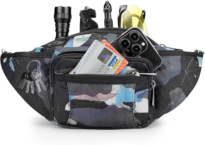 NOOLA Fanny Pack Waist Bag for Men Women, Lightweight Waist Pack with Water Bottle Holder, Adjustable Belt Bag with Multi-Pockets for Hiking, Dog Walking, Outdoor, Cycling, Running, Travel, Floral