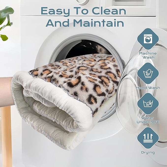 Backseat Dog Bed Mat for Car, Dog Car Seat Cover for Back Seat, Pet Car Blanket Soft and Comfortable, Bottom Non-Slip, Washable Travel Pet Mat for Cars Trucks and SUVs (Leopard Print, 53" x 24")