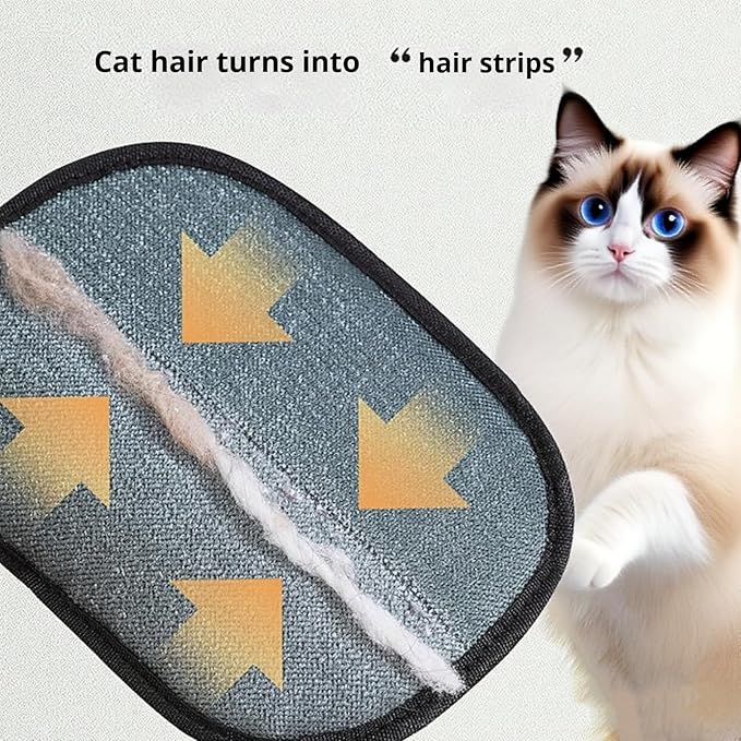 Electrostatic Pet Hair Remover Gloves (2-Pack) - Washable & Reusable Dog & Cat Hair Roller Alternative for Couch, Clothes & Car