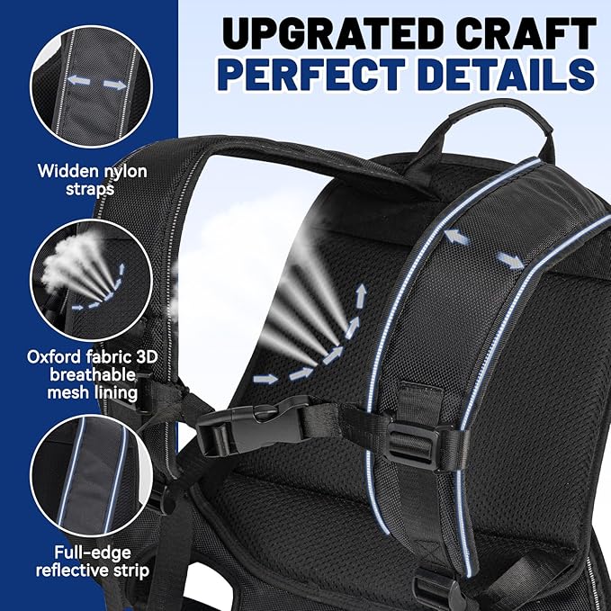 Dog Backpack, 3 Use Ways Spine-Friendly Dog Carriers for Small Medium Dogs, Legs Out Pet Carrier with Safety Straps, Buckle Support, Comfort for Travel, Hiking, Biking, Small