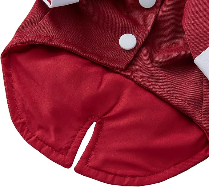 GabeFish Pets Wedding Jackets Suit for Dogs with Bow Tie Puppy Cat Formal Clothes Shirt Tuxedo (Red, L (Chest 17.3in/44cm))