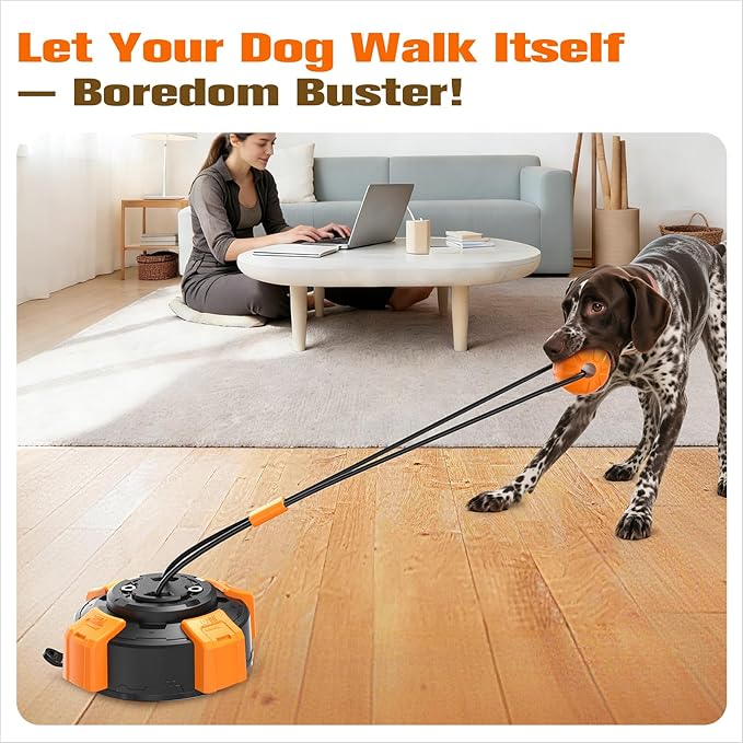 Powerful Suction Cup Dog Toy, Cognitive Dog Toys, War Dog Toy for Aggressive Chewers Durable Puppy Molar Chew Toy with Teeth Cleaning Dog Enrichment Toys for Boredom & Anxiety Relief (Orange Black)