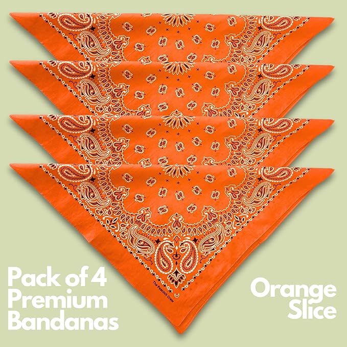 The Peacock Crew Premium Soft Cotton Bandanas Pack for Men and Women Paisley 22 x 22 inches
