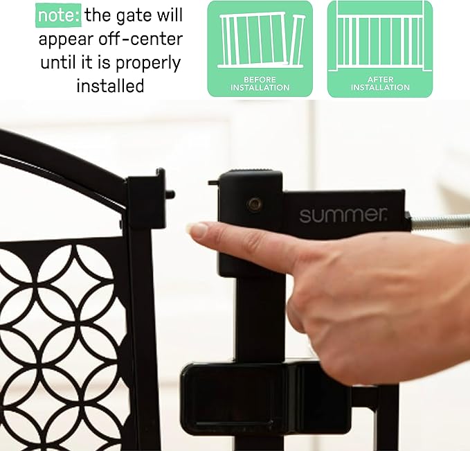 Ingenuity Multi-Use Decorative Extra Tall Walk-Thru Baby Gate, Fits Openings 28.5-48 Inch (Pack of 1), Black Metal, for Doorways and Stairways, 36' Tall Baby and Pet Gate, Black, One Size