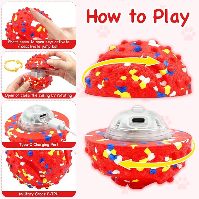 Lollyx Interactive Dog Toys, Rechargeable Moving Dog Toys to Keep Them Busy, Dog Toy Ball for Small/Medium/Large Dogs
