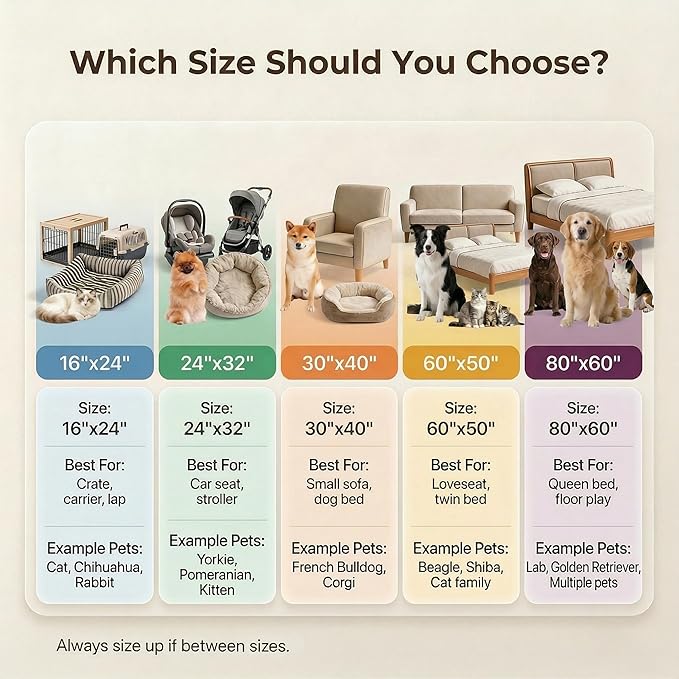 PJYuCien Dog Blanket for Dogs, Puppies and Pets, Lightweight & Portable Fluffy Fleece Throw, Super Soft Plush Cat Blanket for Couch/Car Seat/Furniture, Machine Washable, 24"x32", Beige