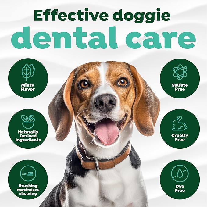 TropiClean Fresh Breath Dog Oral Care Kit | Complete Toothbrush and Toothpaste Set for Plaque & Tartar Control | Tooth Brushing Kit for Large Animals