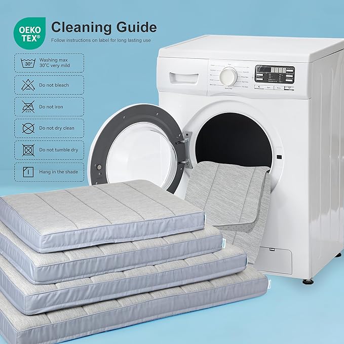 Cooling Dog Bed for X Large Dogs - Orthopedic Pet Beds with Memory Foam, QMAX>0.5, Waterproof Removable Washable Cover for Hot Weather, Gery, 41" L x 27" W x 3" H