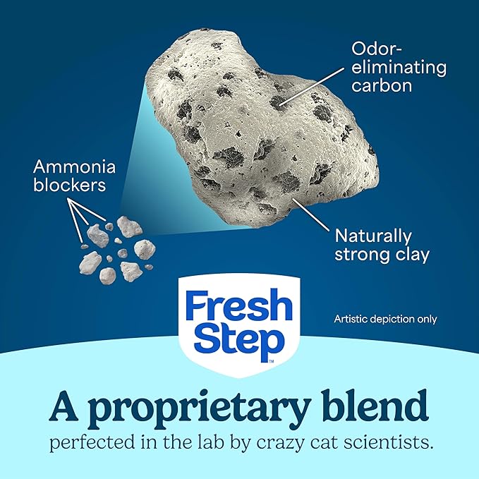 Fresh Step Clumping Cat Litter Multi-Cat Extra Strength Formula With Febreze Freshness, Multi Cat Litter With Ammonia Block Technology, 38 lbs. (4 x 9.5 lb. Bag)