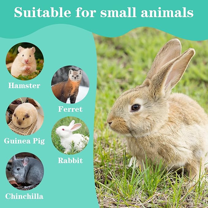 Large Rabbit Foraging Toy with Bell, Feeding Ball Toy with Bell for Bunny, Snuffle Ball Treat Dispenser, Washable Puzzle Feed Game Rabbit Toys for Bunnies Boredom