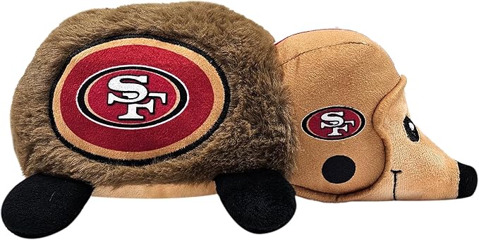 NFL SAN Francisco 49ERS Plush Hedgehog Toy for Dogs & Cats, Cool Soft Pet Toy for Fun and Interactive Play, Dog Chew Toy with Squeaker, Licensed Hot Pet Toy