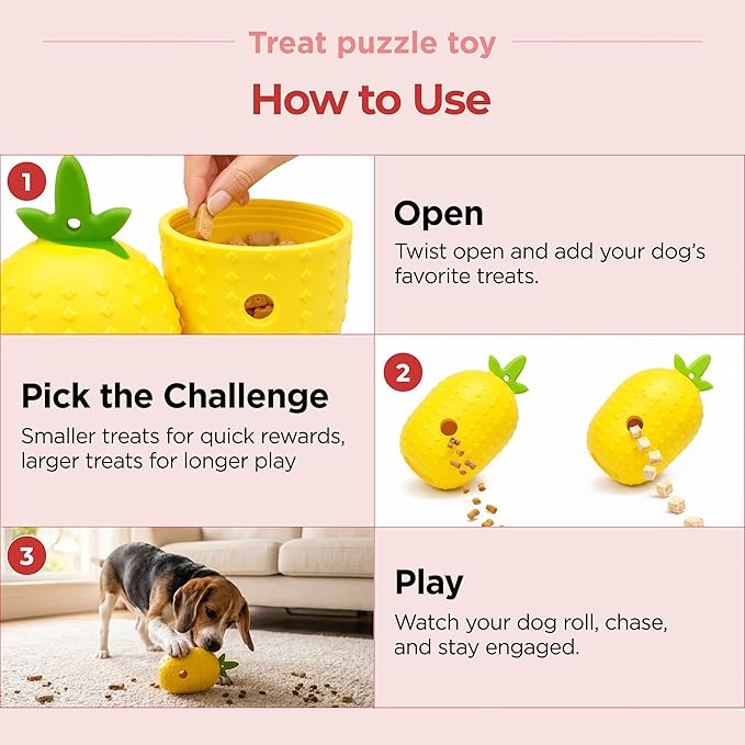 JAYU PET Treat Puzzle Toy – Interactive Treat Dispensing Dog Toy, Enrichment & Mental Stimulation, Slow Feeder Puzzle, Durable Silicone Chew Toy for Small to Medium Dogs, Boredom Relief, Easy Clean