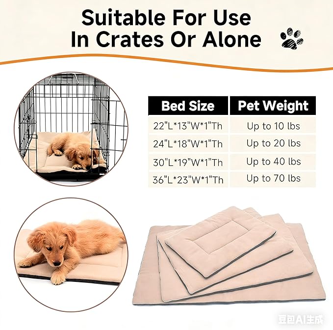 Dog Bed Crate Pad 22"