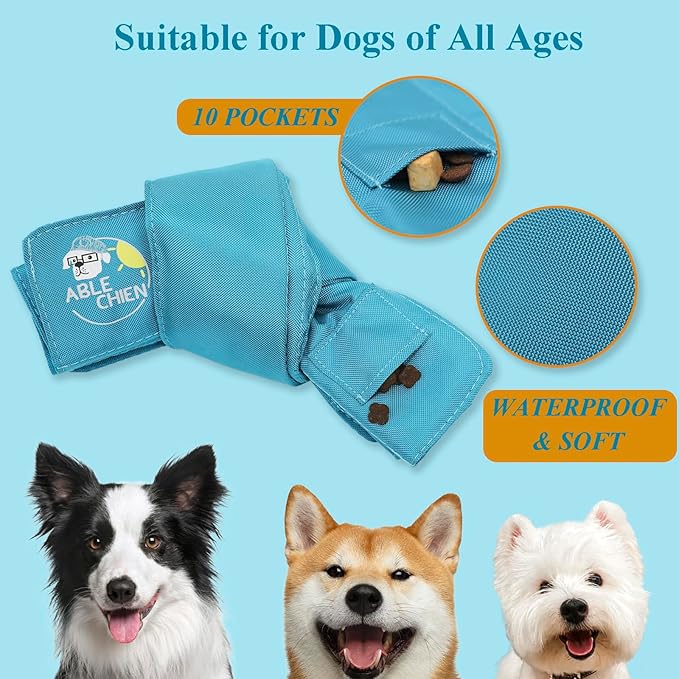 Ablechien Snuffle Knot for Dogs, Interactive Dog Puzzle Toys for Small Dogs, Puppy Enrichment Toys, Encourage Natural Foraging Skills, Snuffle Ball with 10 Treat Pockets for Slow Eating