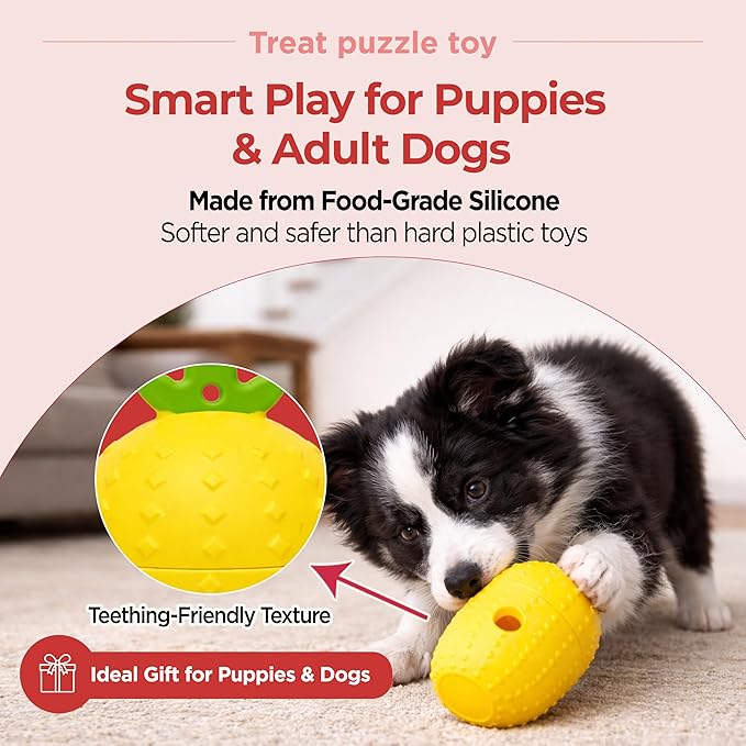 JAYU PET Treat Puzzle Toy – Interactive Treat Dispensing Dog Toy, Enrichment & Mental Stimulation, Slow Feeder Puzzle, Durable Silicone Chew Toy for Small to Medium Dogs, Boredom Relief, Easy Clean