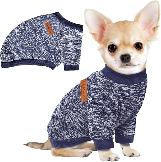 1 Pack Dog Sweaters for Small Dogs Girl Boy Winter Fleece Clothes Warm Soft Dog Sweatshirt Outfit for Dogs Cats Pet Apparel