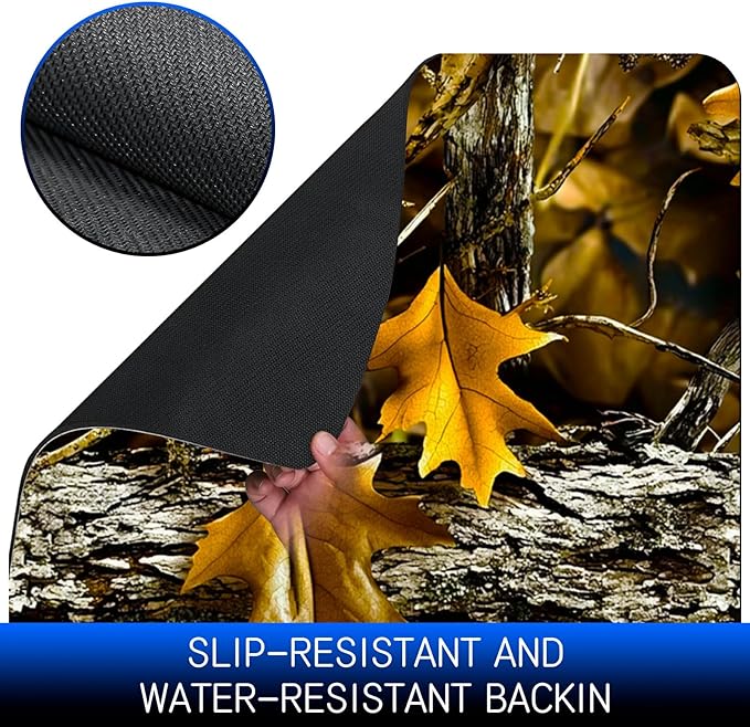 Dog Food Mat, 19.6" x 23.6" Absorbent Pet Feeding Mat for Food and Water, Waterproof Diatom Mud Pet Placemat with Non-Slip Rubber Backing, Easy Clean Cat Bowl Mat for Floors - Maple Leaf Trees