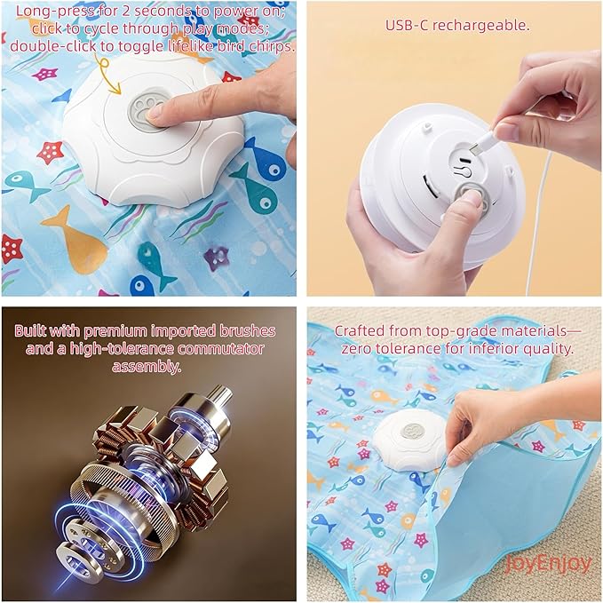 Hide and Seek Interactive Cat Toy, 5-Hole Motion Activated Bird Sound USB Rechargeable Puzzle Toy, Automatic Mental Stimulation for Indoor Cats & Multi-Cat Play (Fish Style)