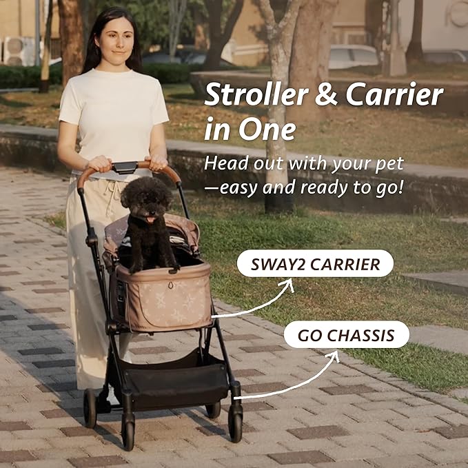 Sway2 Pet Car Seat and Carrier, 2-in-1 Booster Seat for Small Dogs and Cats