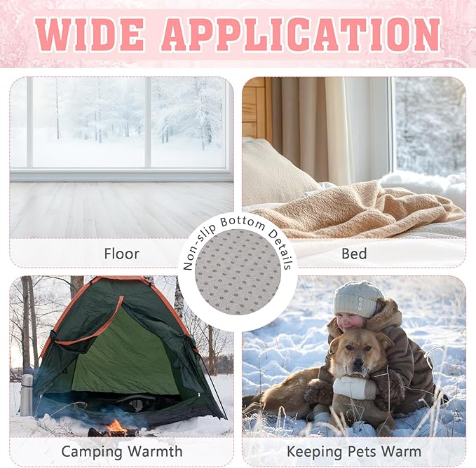 Large Self Heating Cat Dog Pad Mat 59''x27.5'' Non Electric Jumbo Washable Heated Thermal Sleeping Blankets for Adult Pet Bed Gifts Safe Use Indoor Outdoor Camping Furniture
