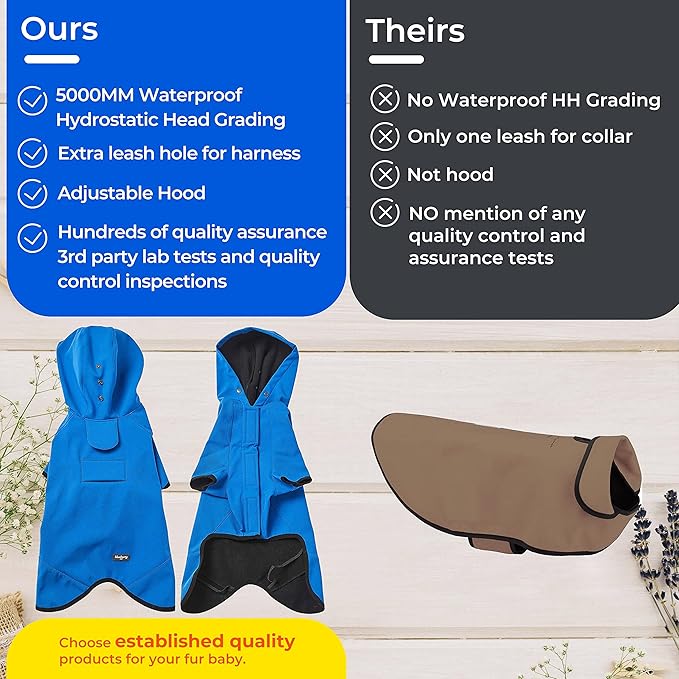 Blueberry Pet 12" Waterproof Dog Softshell Jacket, Hooded Raincoat and Windbreaker with Leash & Harness Hole, Pink, Outdoor Rain Gear for Dogs